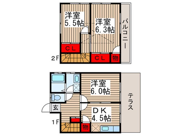 藤井ハイツＣ棟の物件間取画像